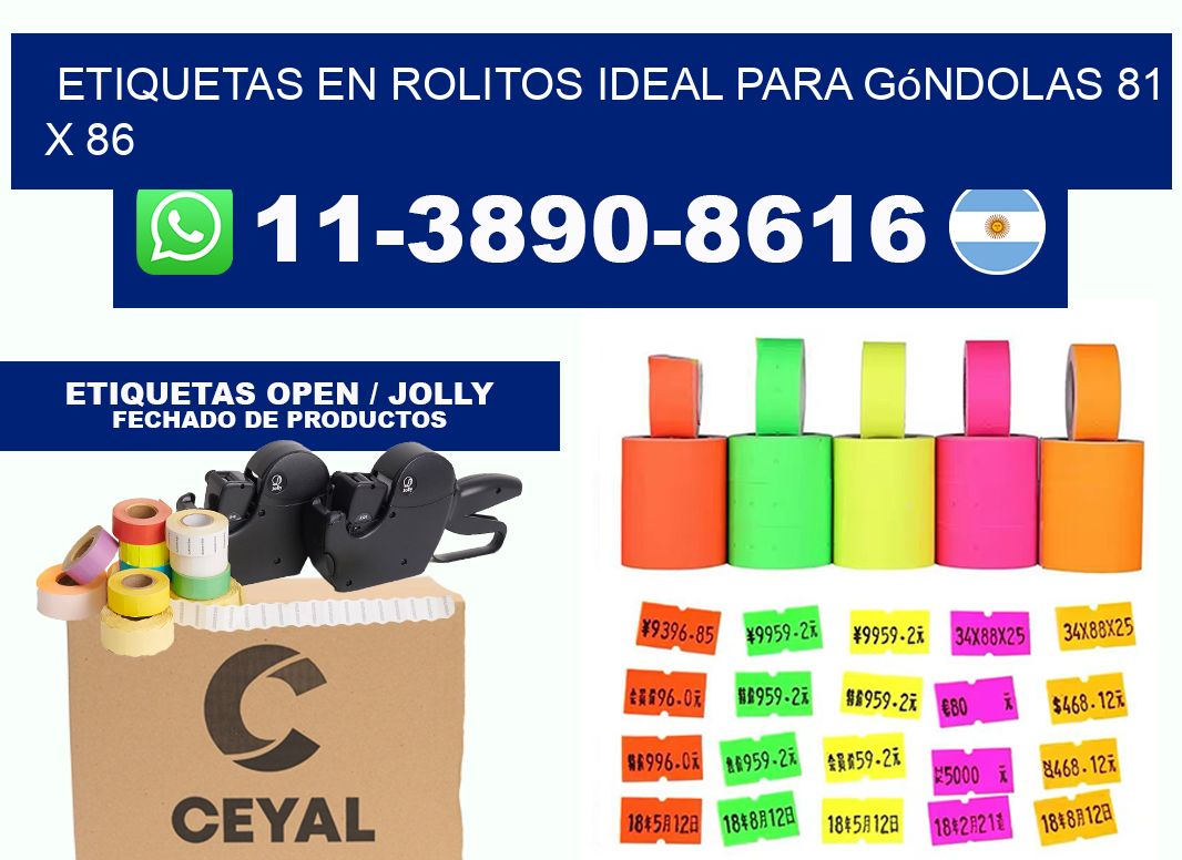 etiquetas en rolitos ideal para góndolas 81 x 86
