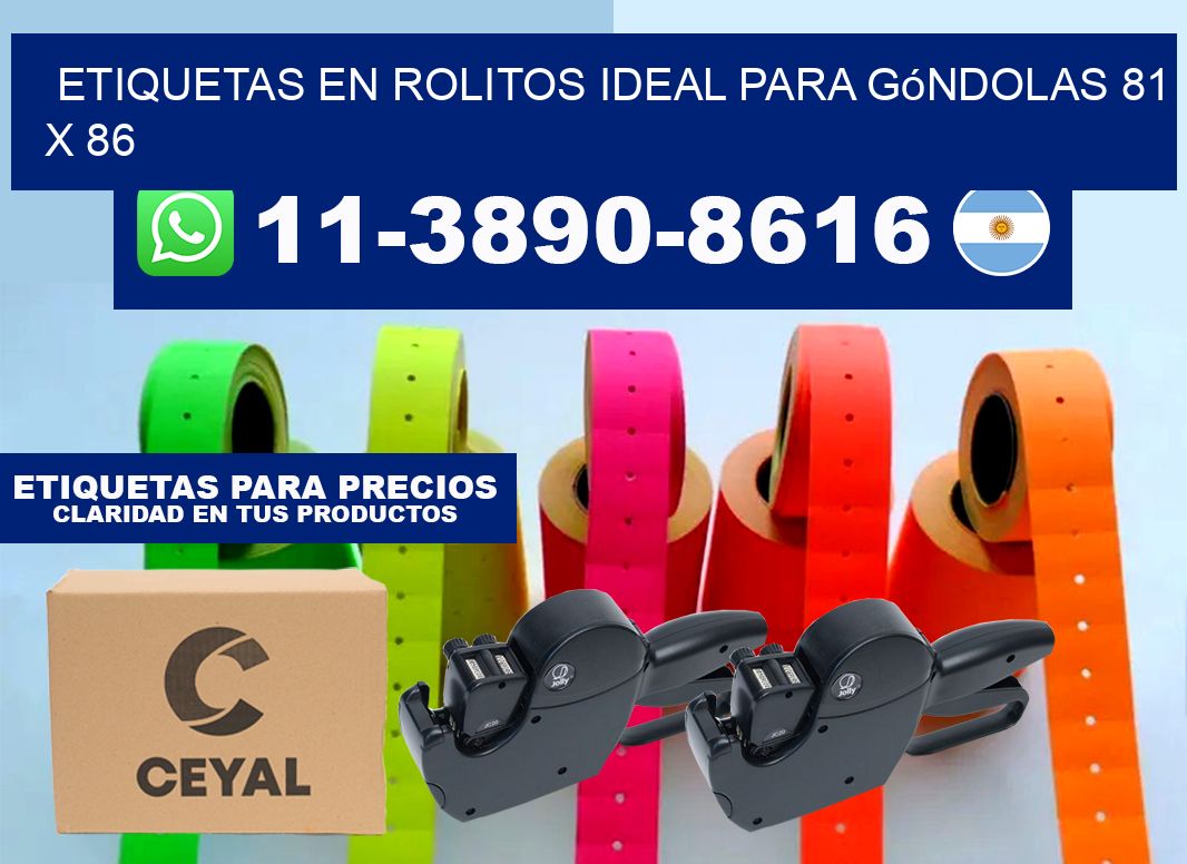 etiquetas en rolitos ideal para góndolas 81 x 86
