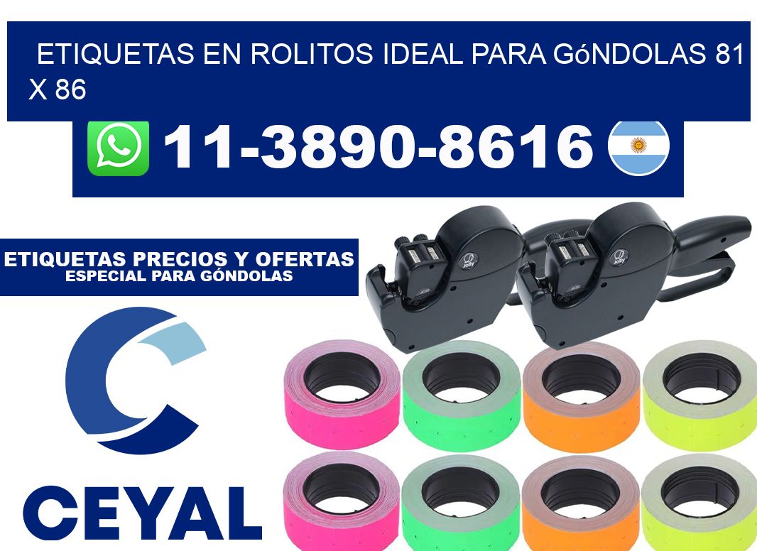 etiquetas en rolitos ideal para góndolas 81 x 86