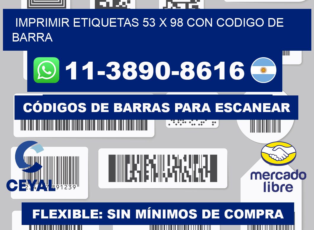 imprimir etiquetas 53 x 98 con codigo de barra