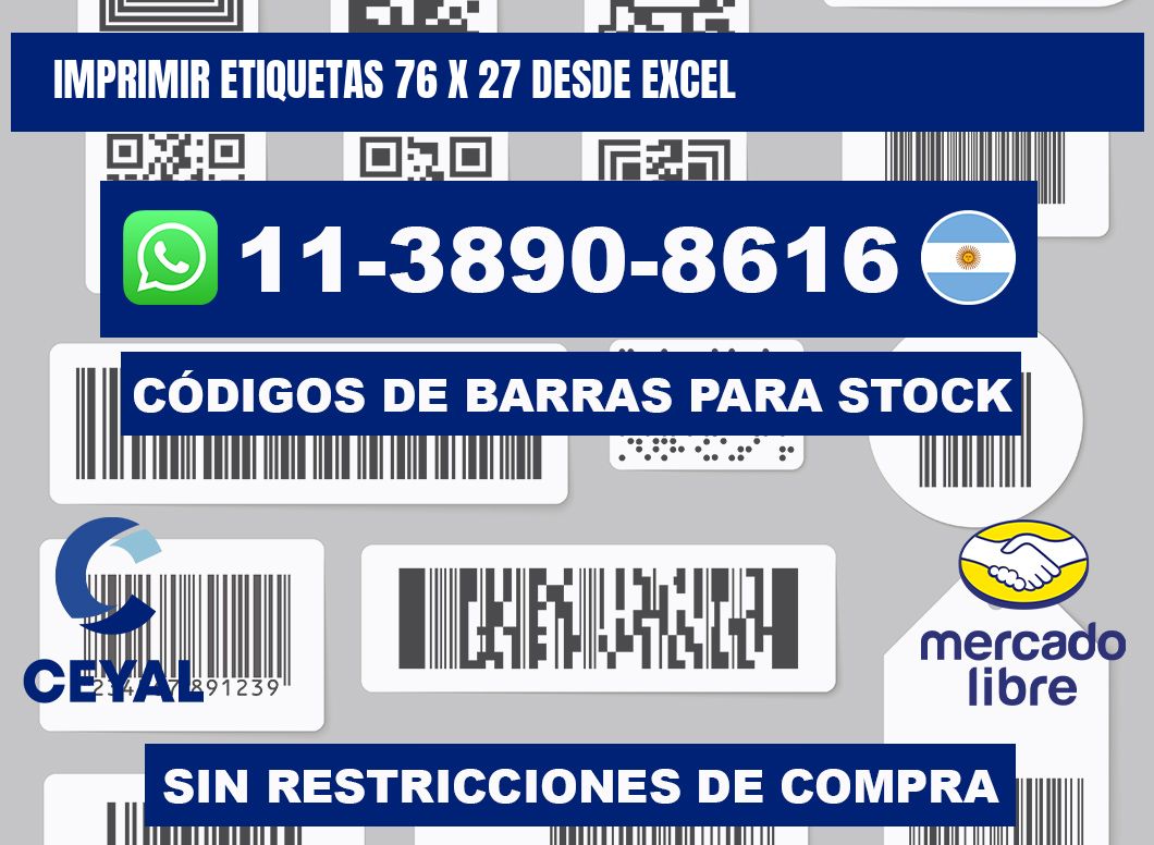 imprimir etiquetas 76 x 27 desde excel