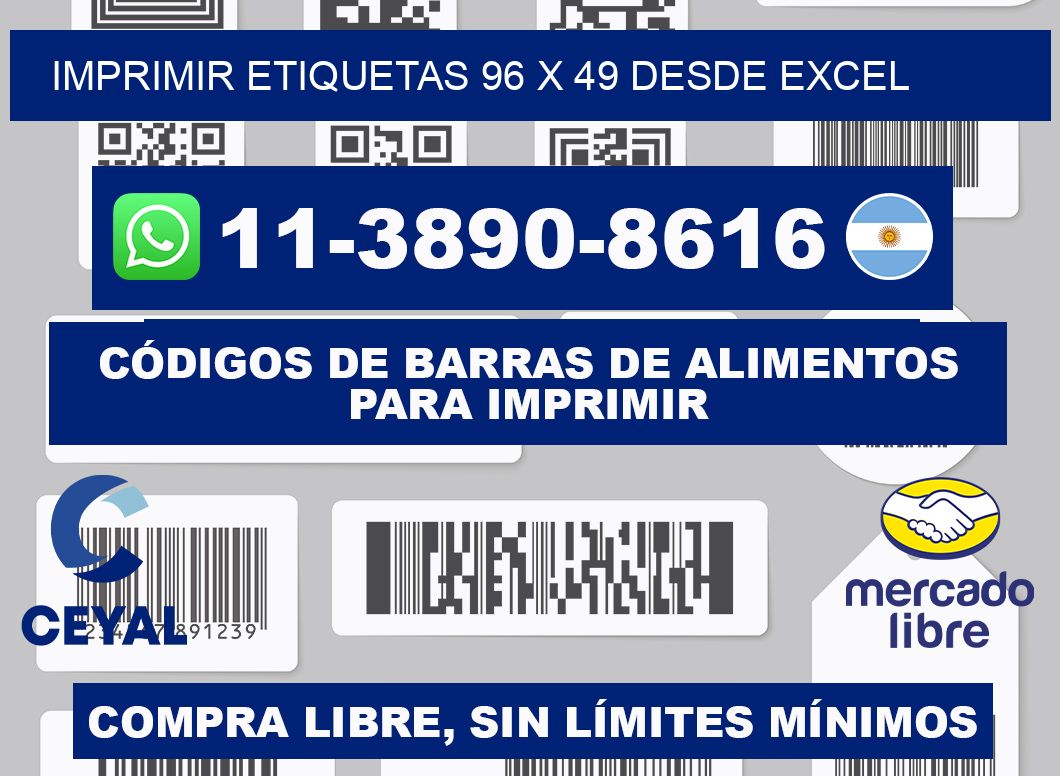 imprimir etiquetas 96 x 49 desde excel
