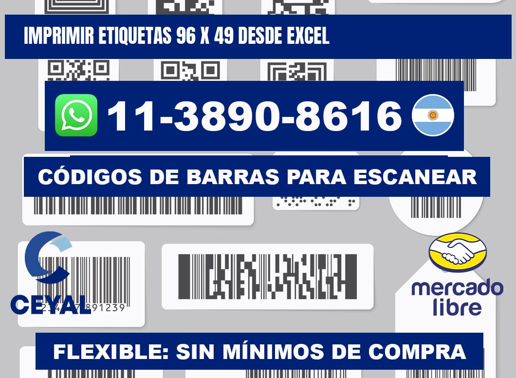 imprimir etiquetas 96 x 49 desde excel
