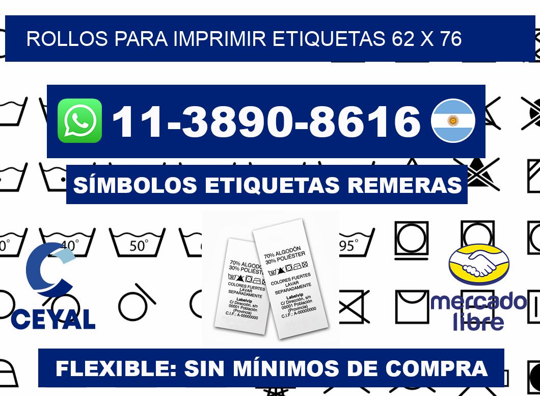 rollos para imprimir etiquetas 62 x 76