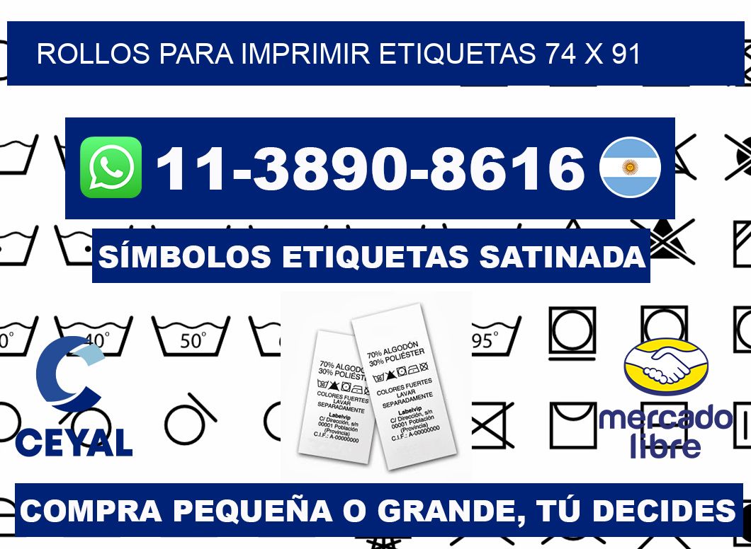 rollos para imprimir etiquetas 74 x 91
