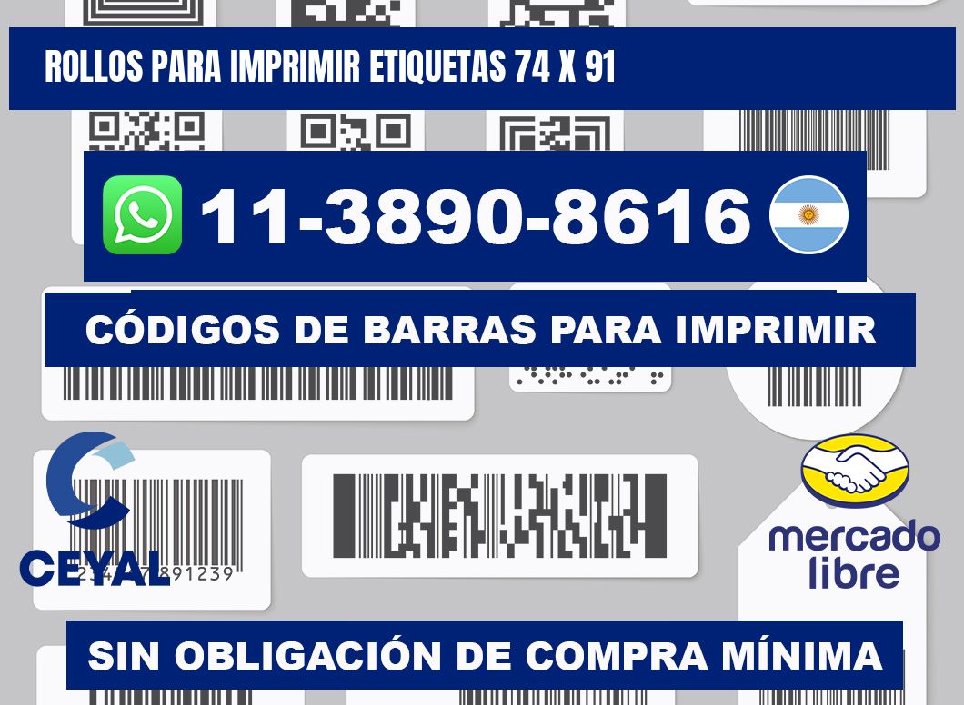 rollos para imprimir etiquetas 74 x 91