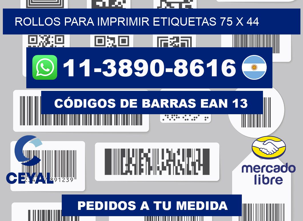 rollos para imprimir etiquetas 75 x 44