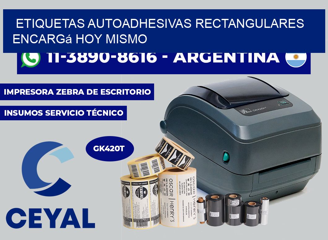 ETIQUETAS AUTOADHESIVAS RECTANGULARES Encargá hoy mismo