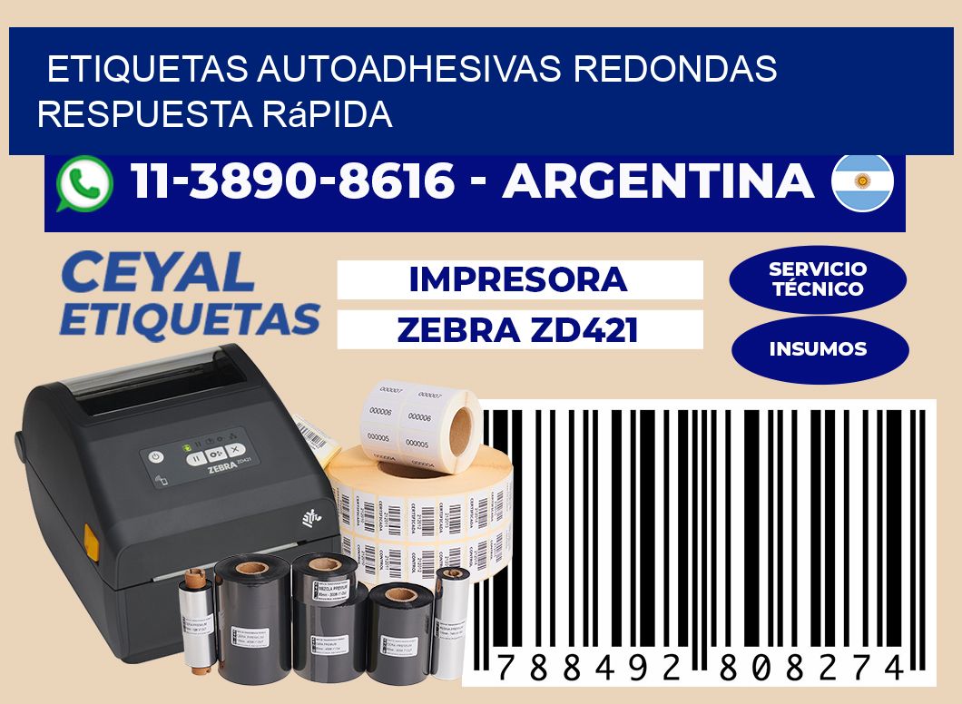 ETIQUETAS AUTOADHESIVAS REDONDAS Respuesta rápida
