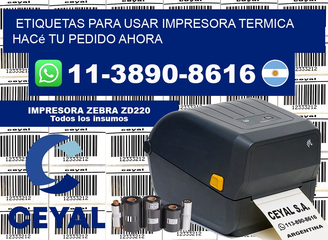 ETIQUETAS PARA USAR IMPRESORA TERMICA Hacé tu pedido ahora
