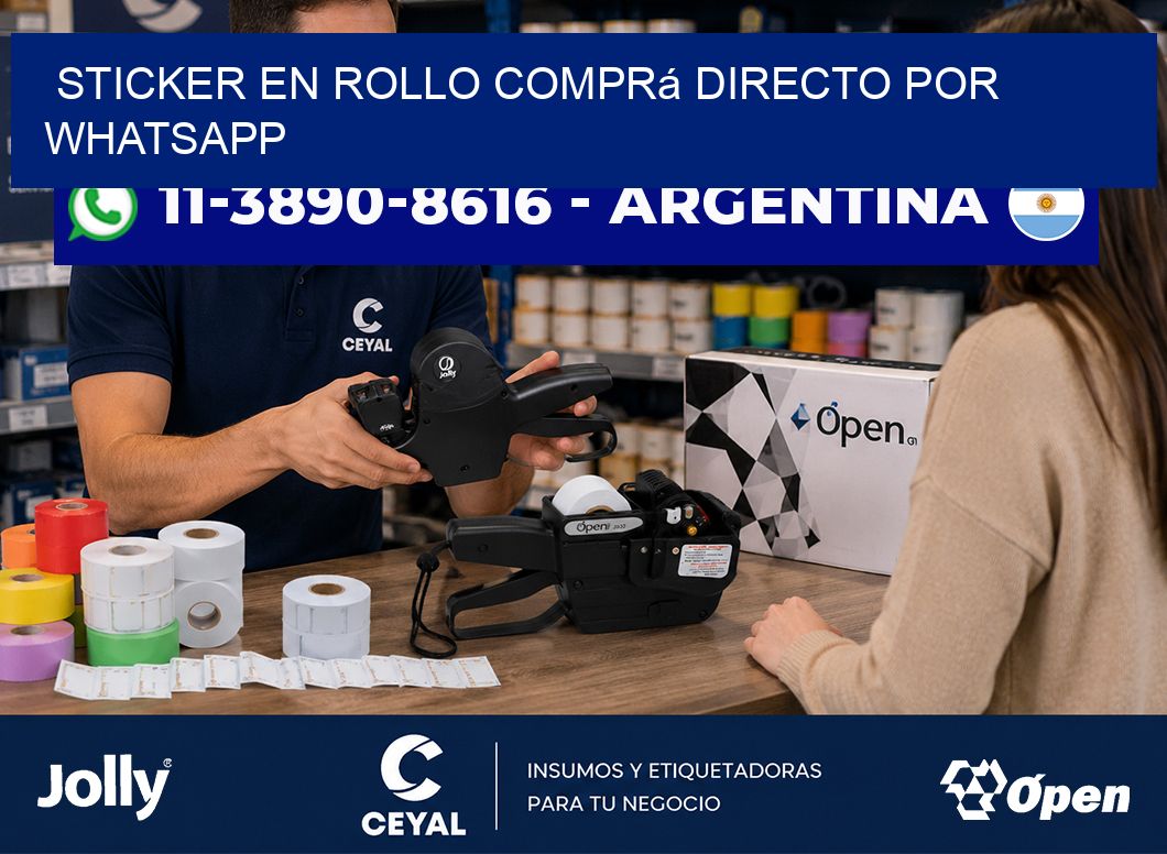 STICKER EN ROLLO Comprá directo por WhatsApp