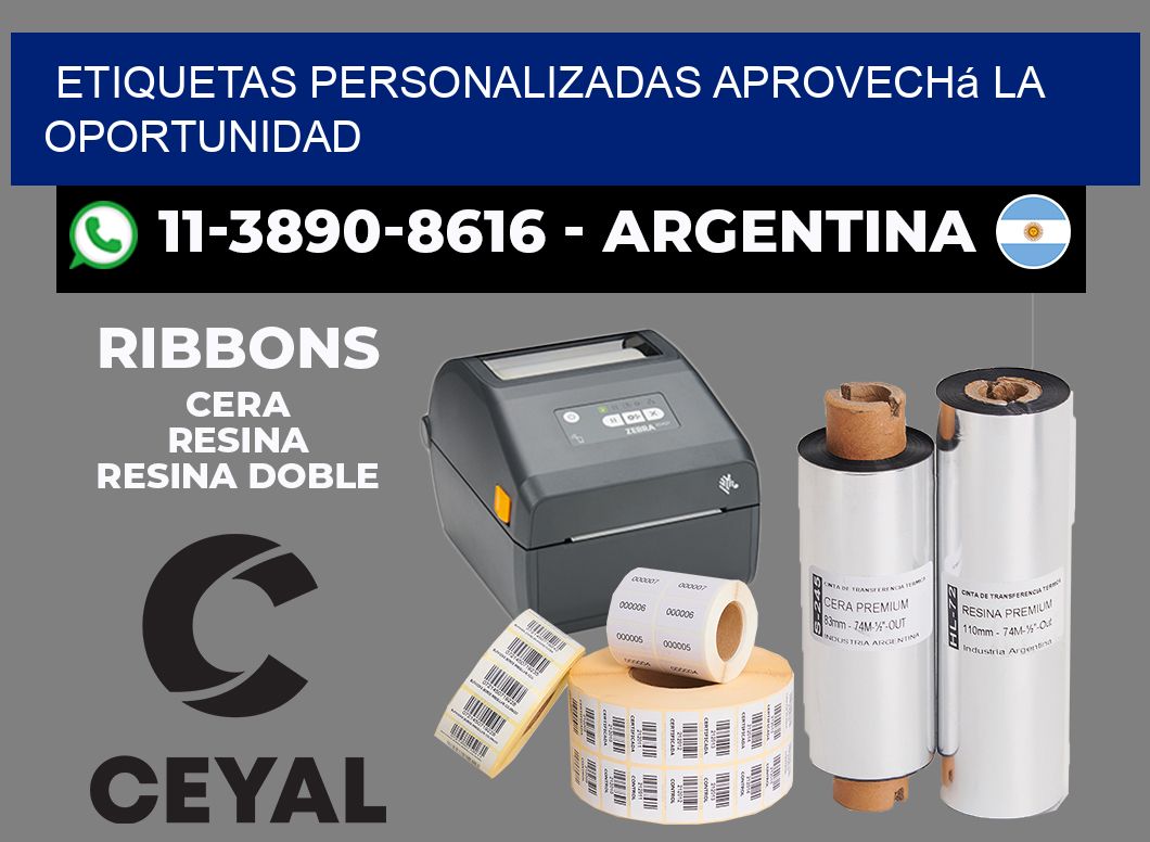 etiquetas personalizadas Aprovechá la oportunidad