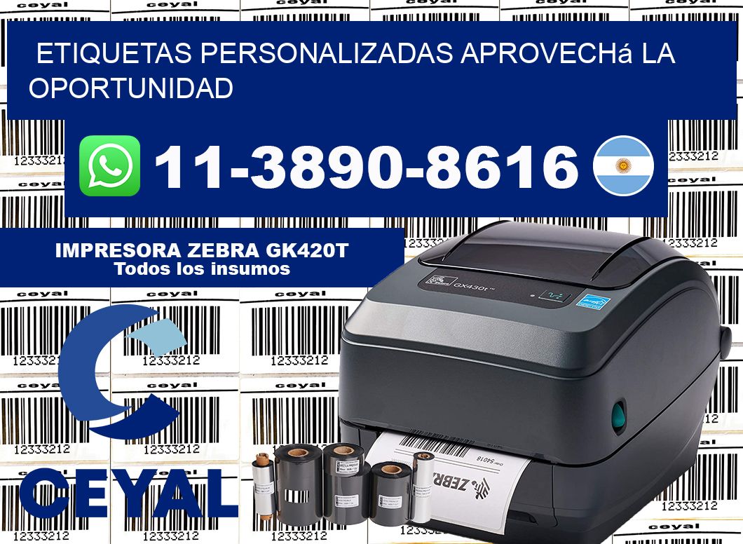 etiquetas personalizadas Aprovechá la oportunidad