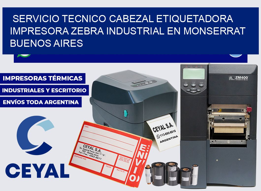 servicio tecnico cabezal etiquetadora impresora zebra industrial en Monserrat  Buenos Aires