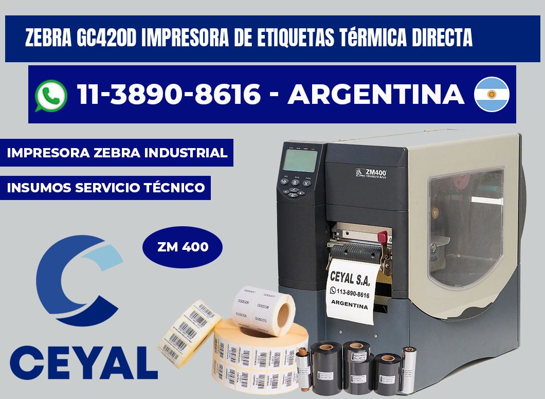 zebra GC420D impresora de etiquetas térmica directa