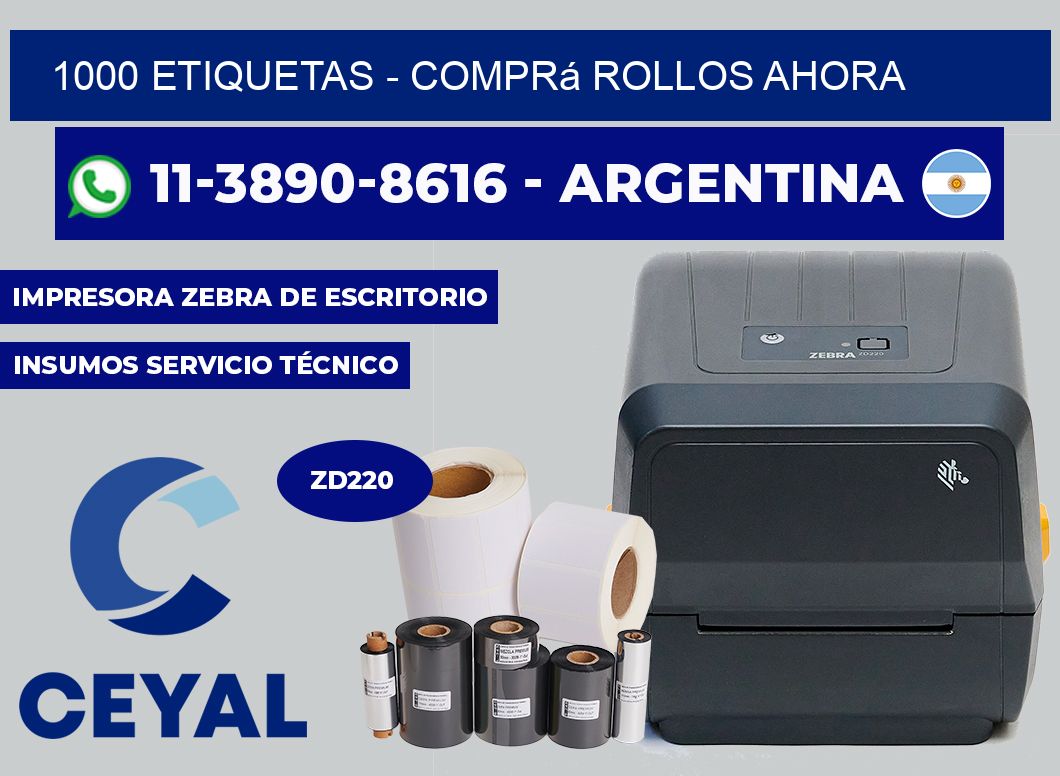 1000 ETIQUETAS - Comprá rollos ahora