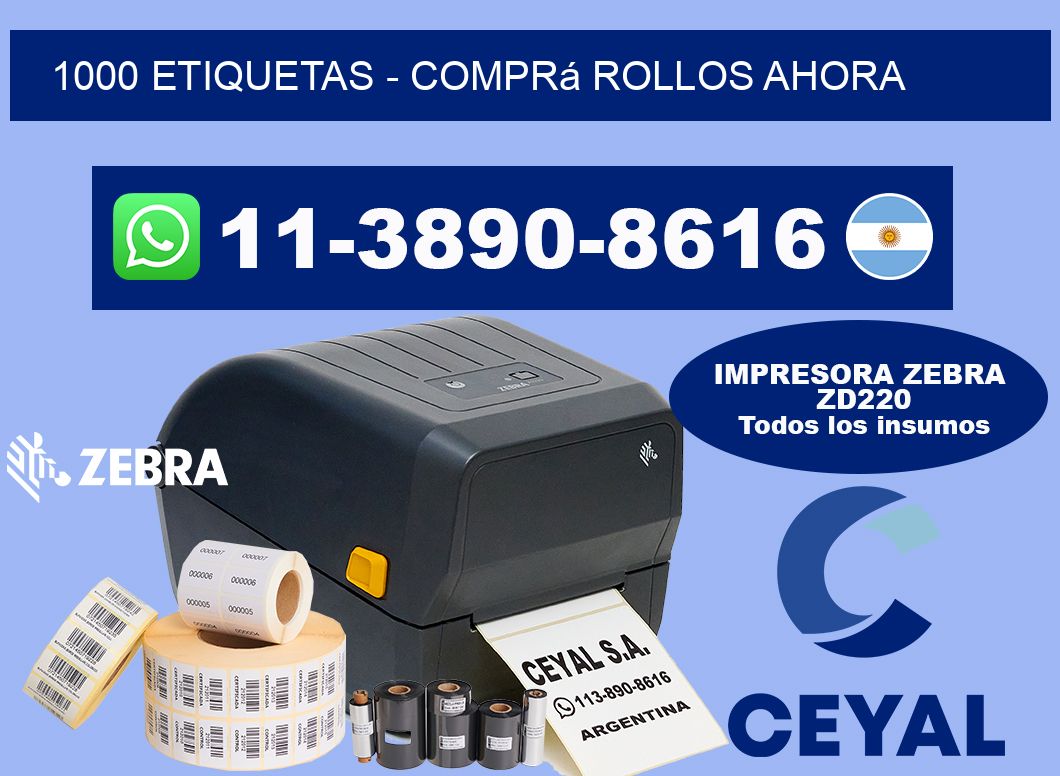 1000 ETIQUETAS - Comprá rollos ahora