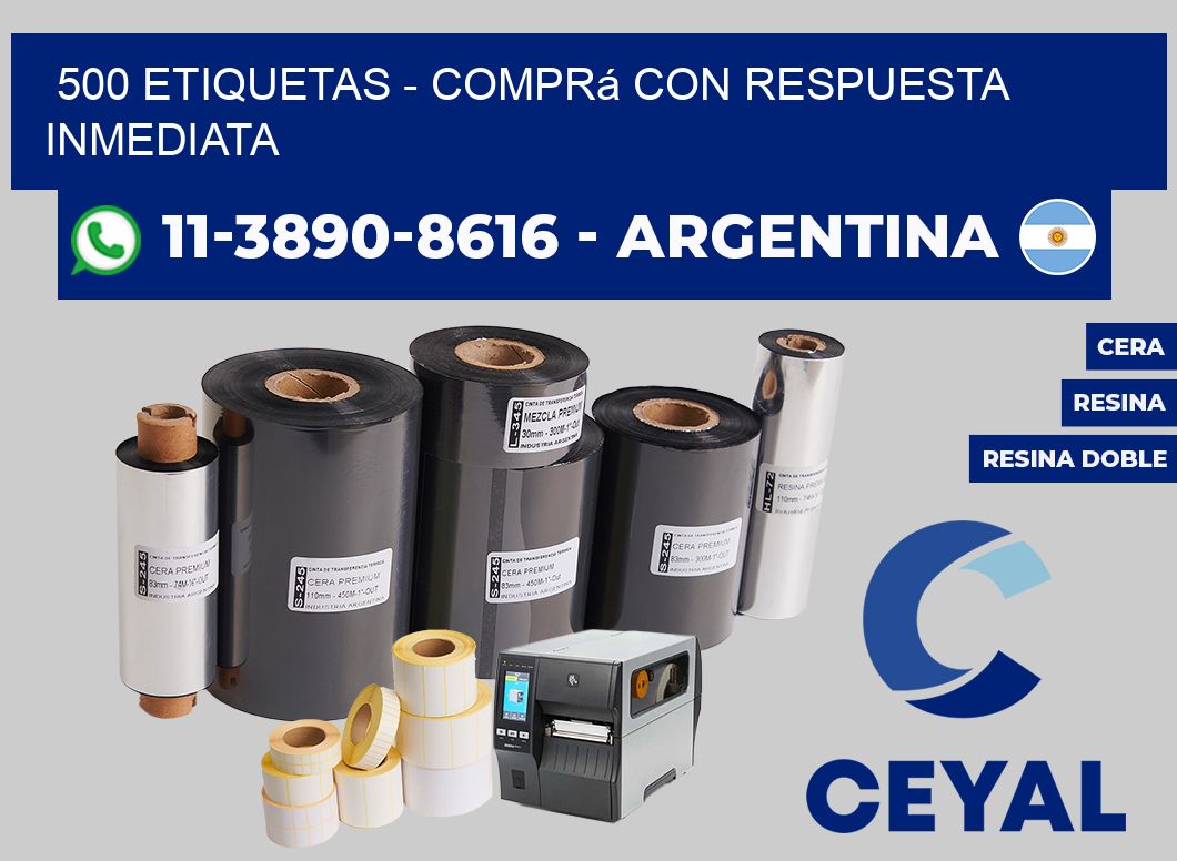 500 ETIQUETAS - Comprá con respuesta inmediata