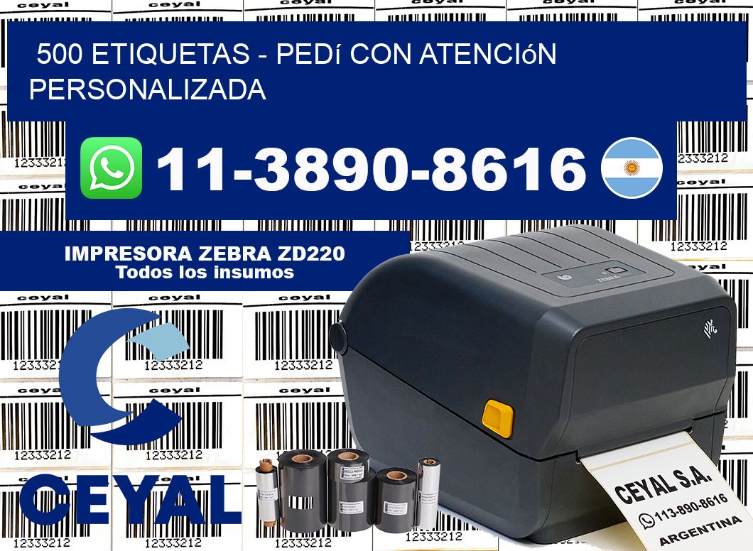500 ETIQUETAS - Pedí con atención personalizada