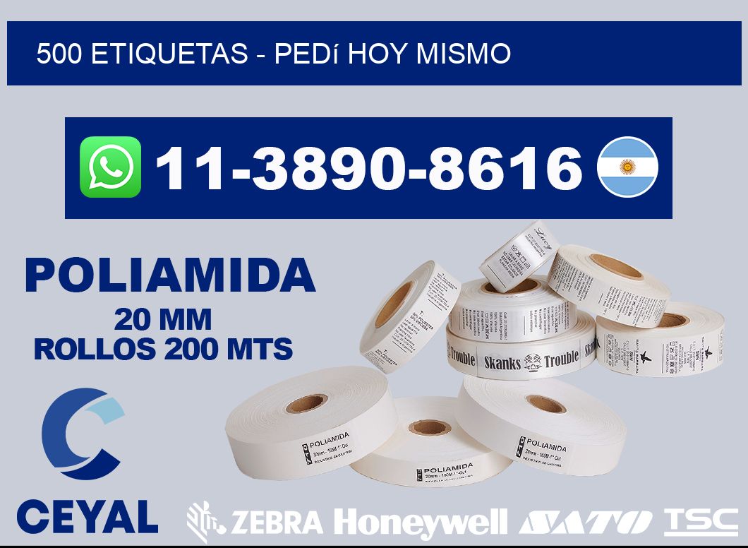 500 ETIQUETAS - Pedí hoy mismo