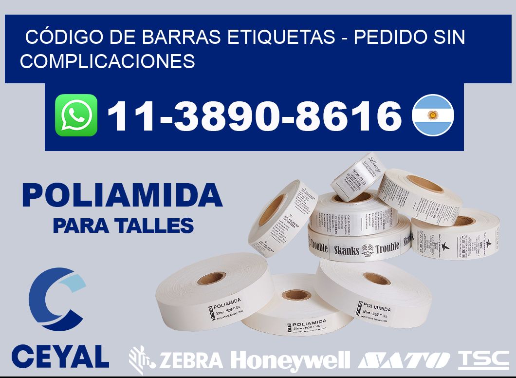 CÓDIGO DE BARRAS ETIQUETAS - Pedido sin complicaciones