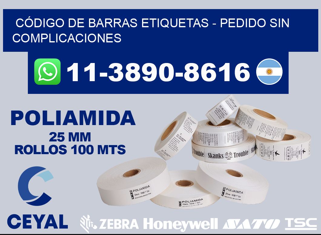 CÓDIGO DE BARRAS ETIQUETAS - Pedido sin complicaciones
