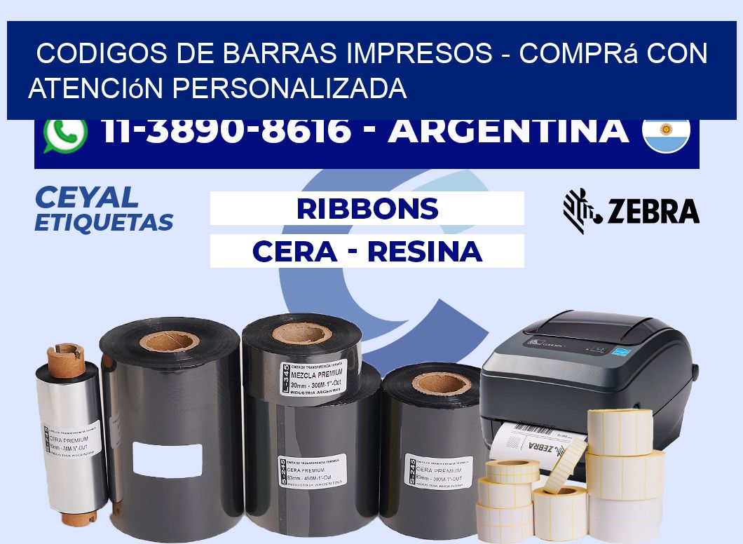 CODIGOS DE BARRAS IMPRESOS - Comprá con atención personalizada