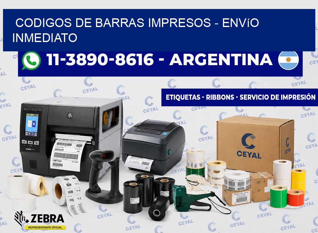 CODIGOS DE BARRAS IMPRESOS - Envío inmediato