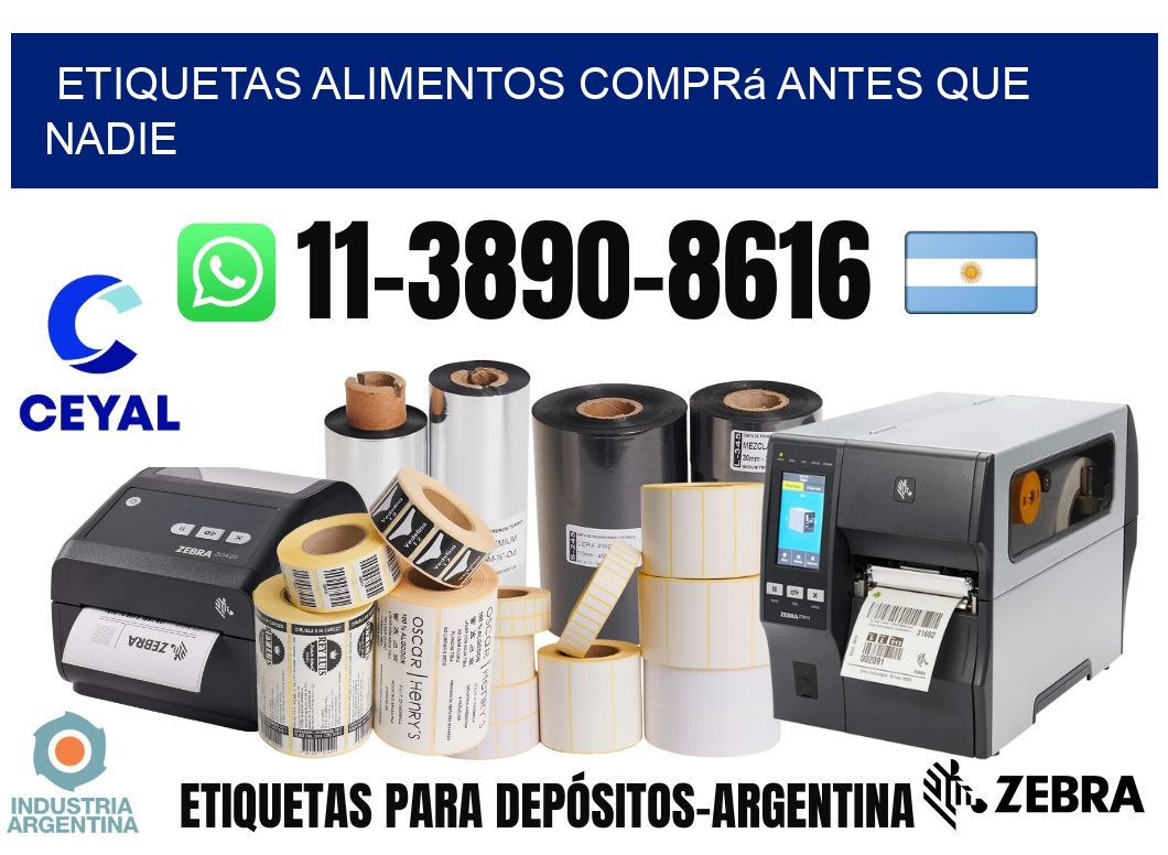 ETIQUETAS ALIMENTOS Comprá antes que nadie