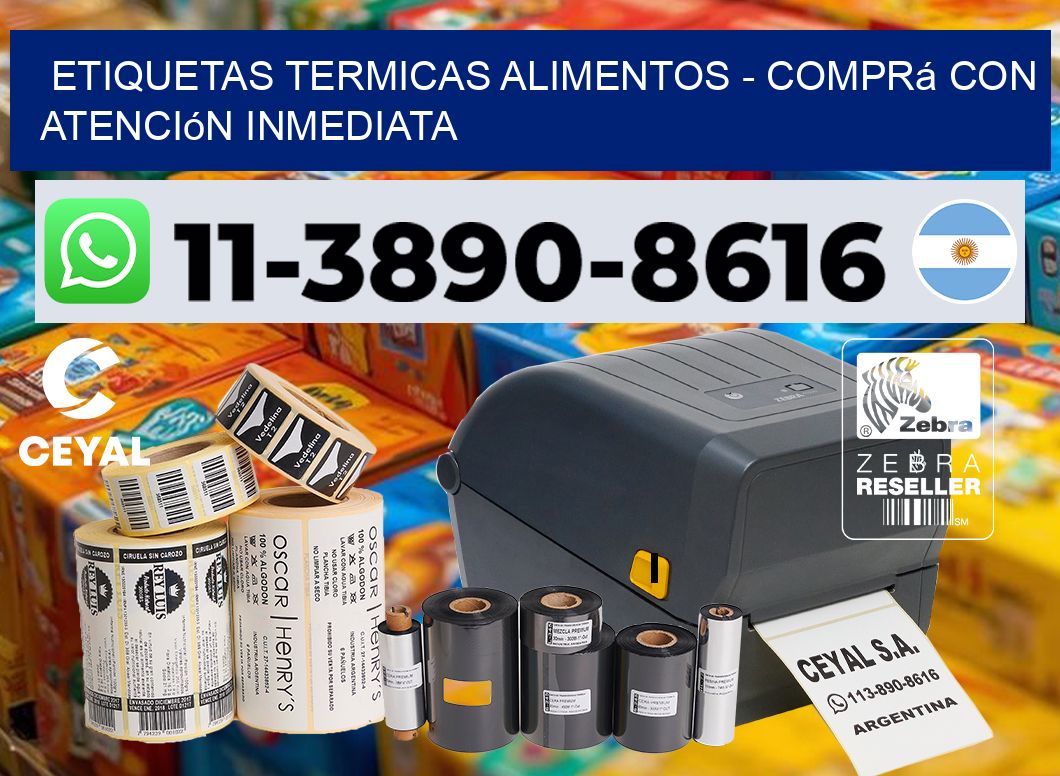 ETIQUETAS TERMICAS ALIMENTOS - Comprá con atención inmediata