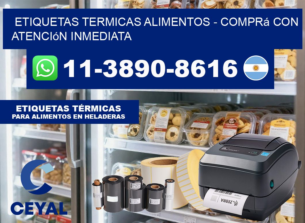 ETIQUETAS TERMICAS ALIMENTOS - Comprá con atención inmediata