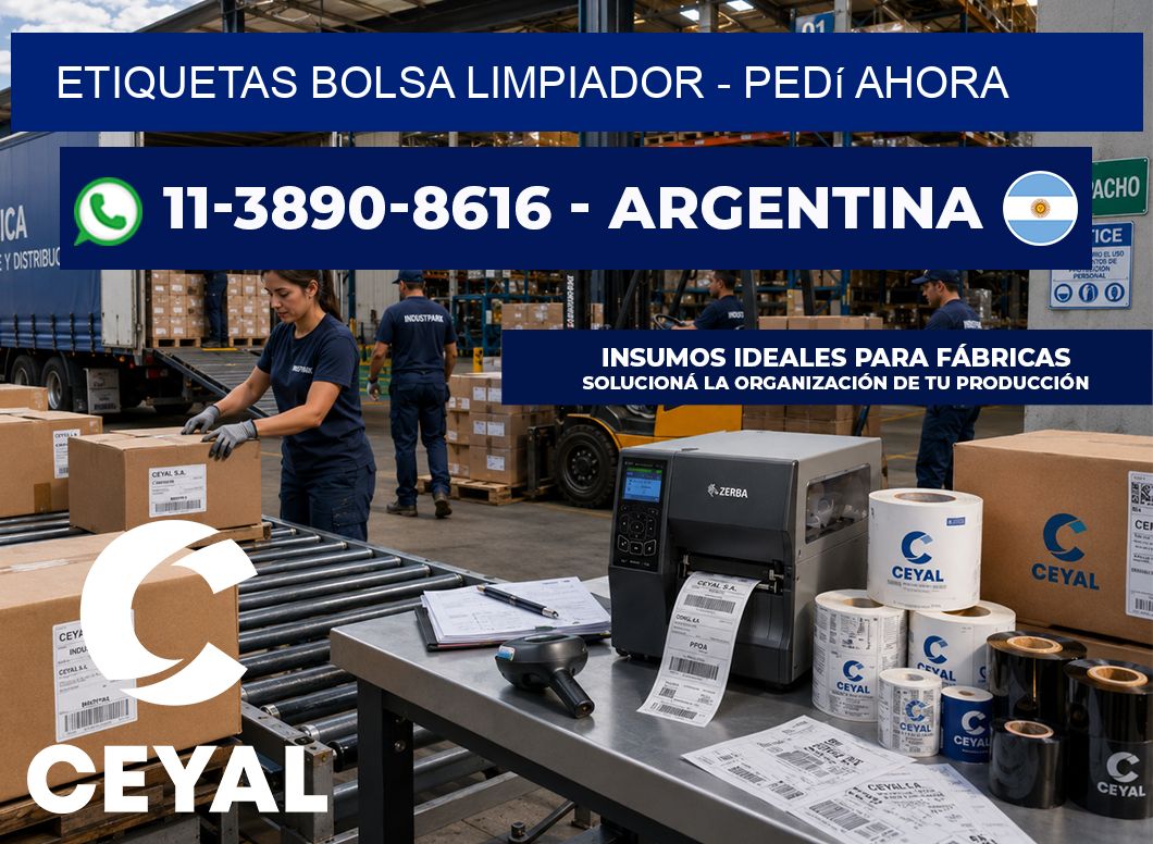 Etiquetas Bolsa limpiador – Pedí ahora
