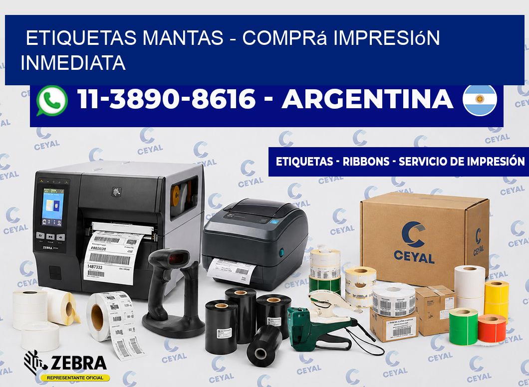 Etiquetas Mantas - Comprá impresión inmediata