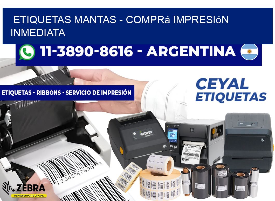 Etiquetas Mantas - Comprá impresión inmediata