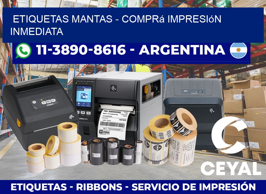Etiquetas Mantas – Comprá impresión inmediata