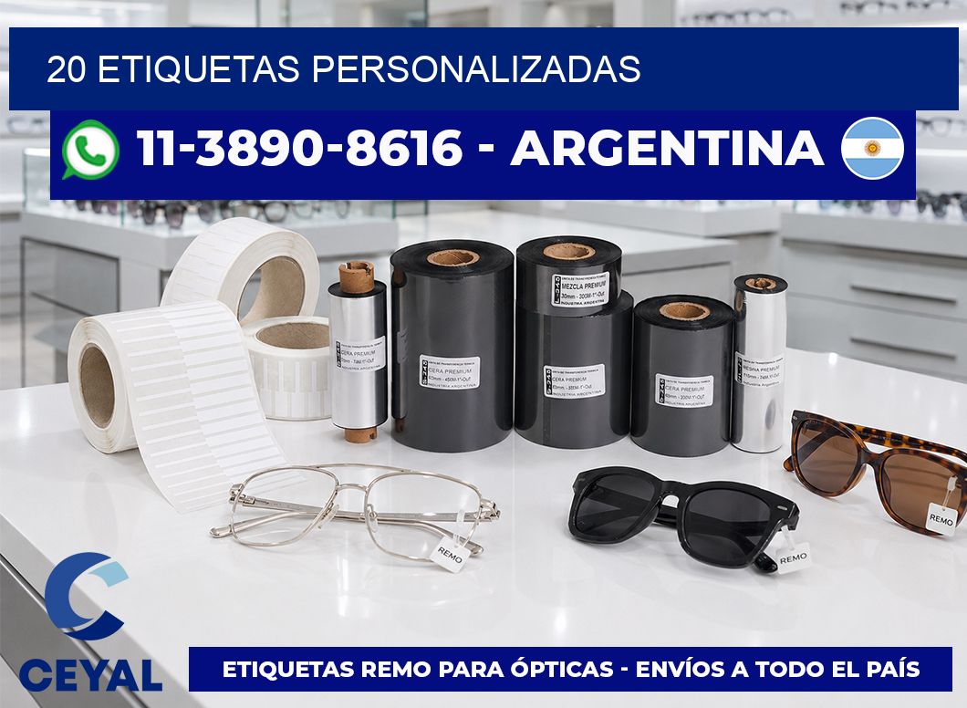 20 ETIQUETAS PERSONALIZADAS