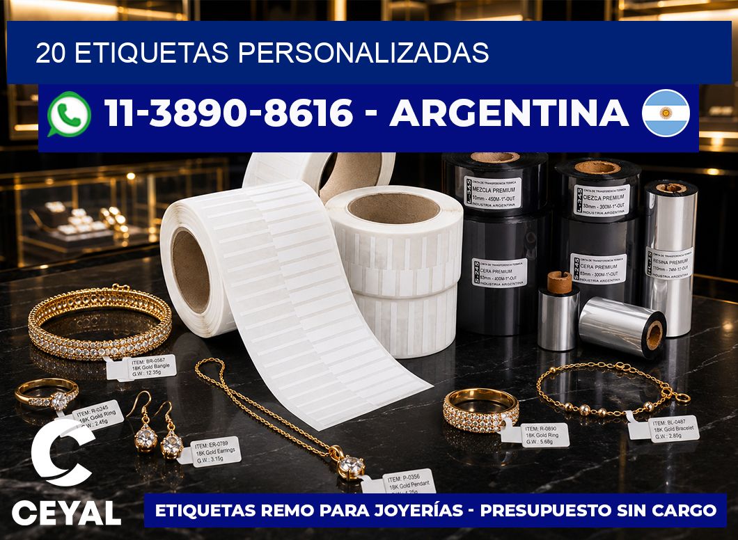 20 ETIQUETAS PERSONALIZADAS