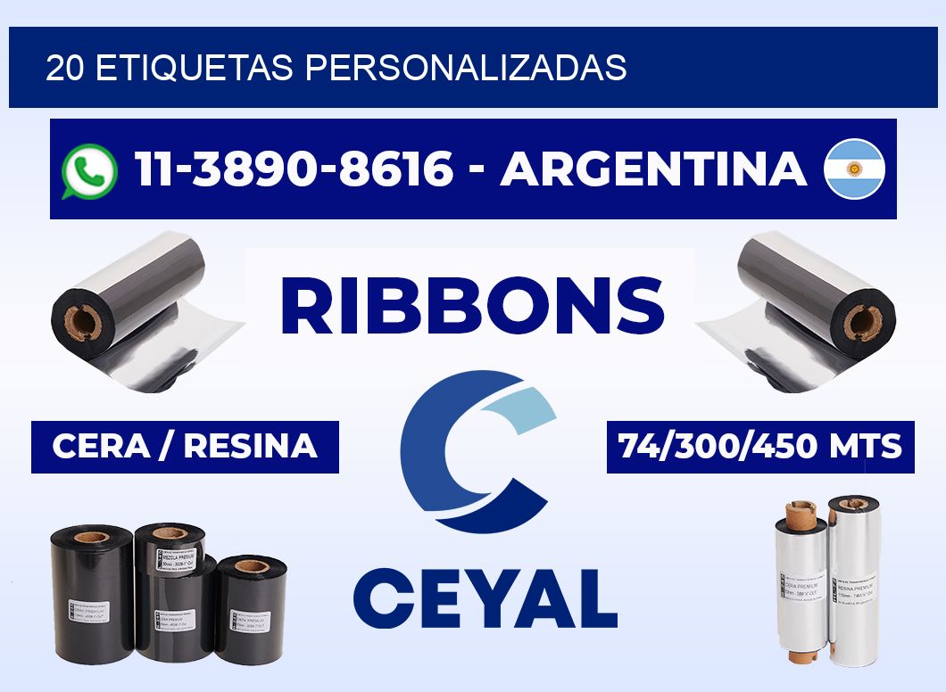 20 ETIQUETAS PERSONALIZADAS