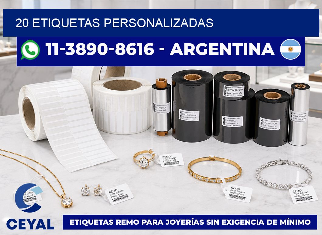 20 ETIQUETAS PERSONALIZADAS