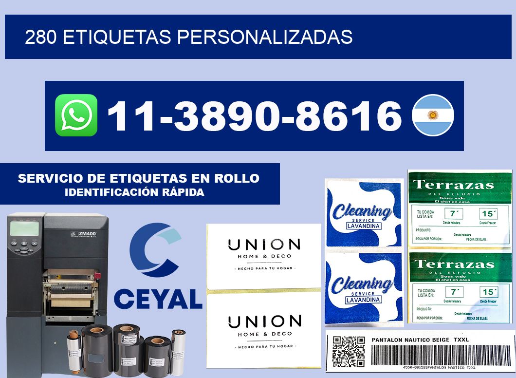 280 ETIQUETAS PERSONALIZADAS