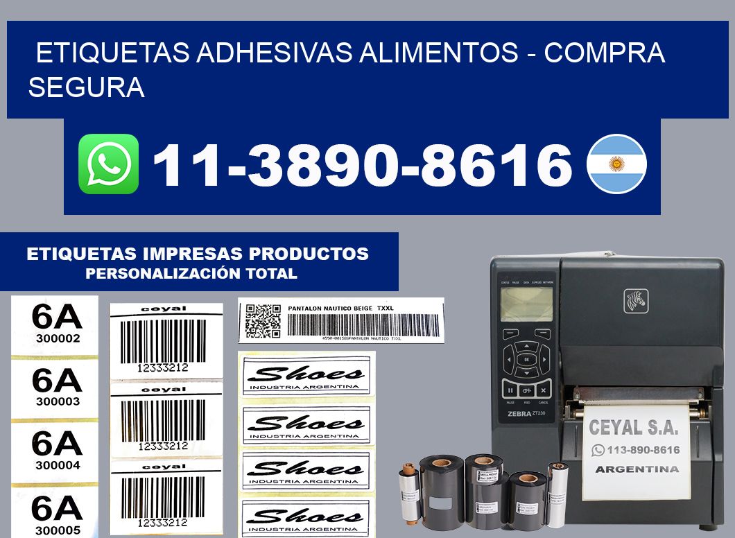 ETIQUETAS ADHESIVAS ALIMENTOS - Compra segura