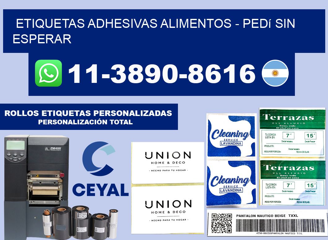 ETIQUETAS ADHESIVAS ALIMENTOS - Pedí sin esperar