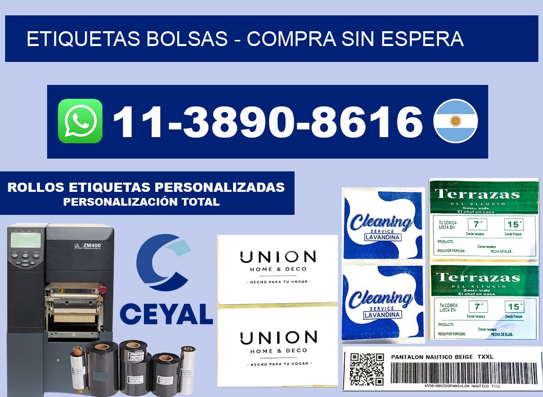 ETIQUETAS BOLSAS - Compra sin espera