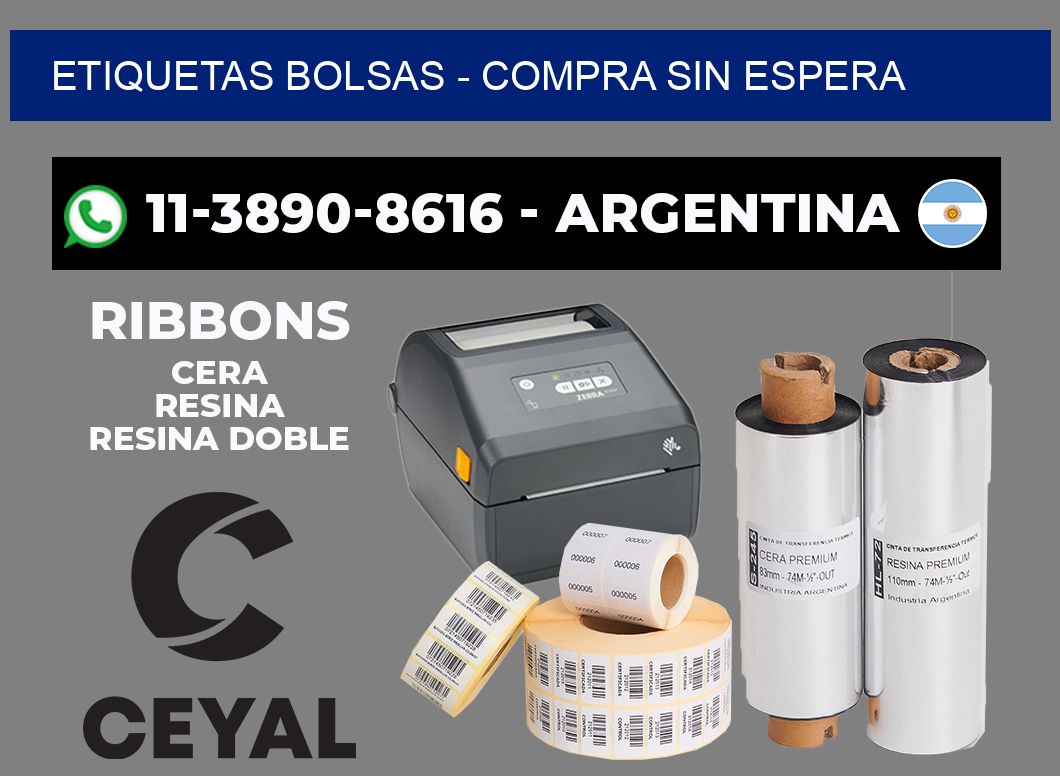 ETIQUETAS BOLSAS - Compra sin espera