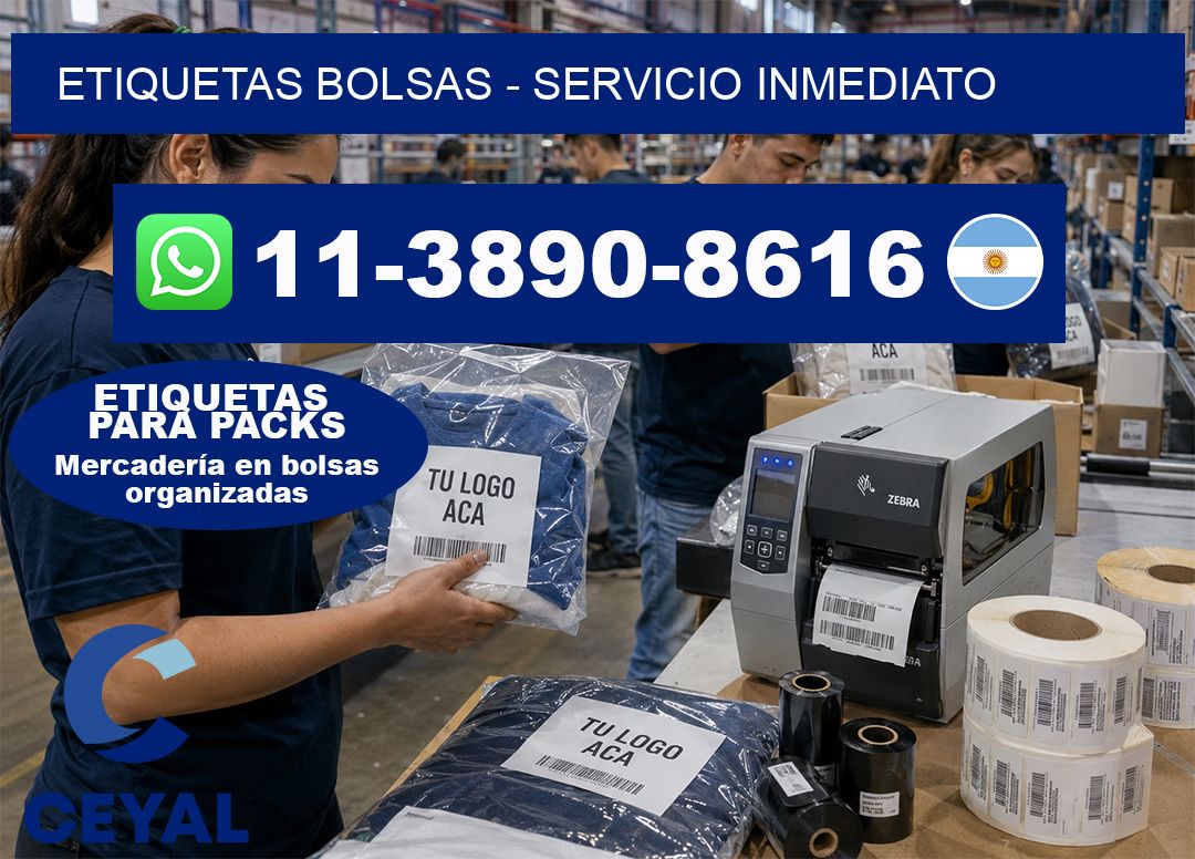 ETIQUETAS BOLSAS - Servicio inmediato