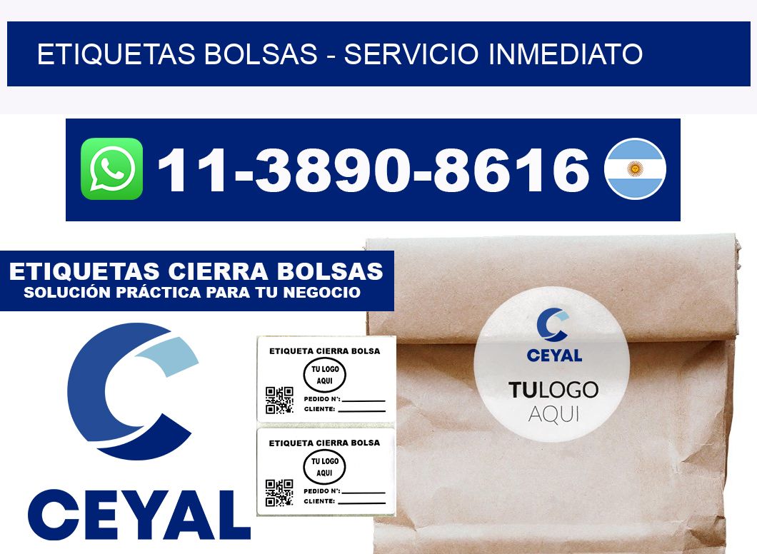 ETIQUETAS BOLSAS - Servicio inmediato