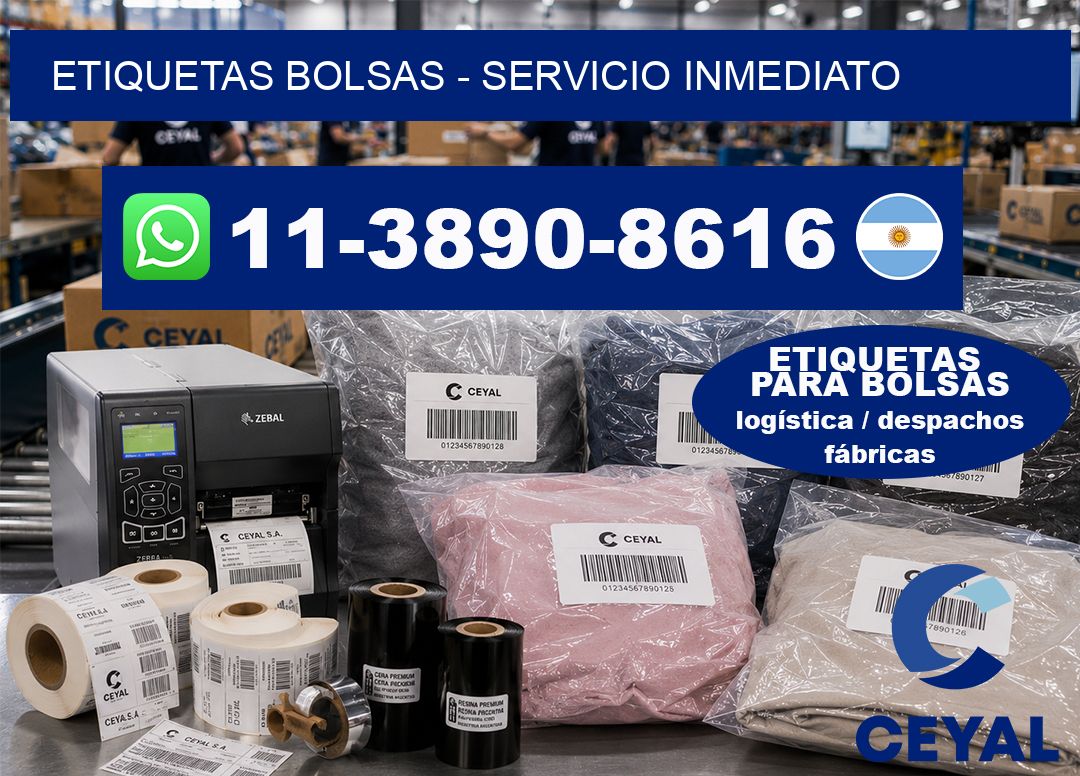 ETIQUETAS BOLSAS – Servicio inmediato