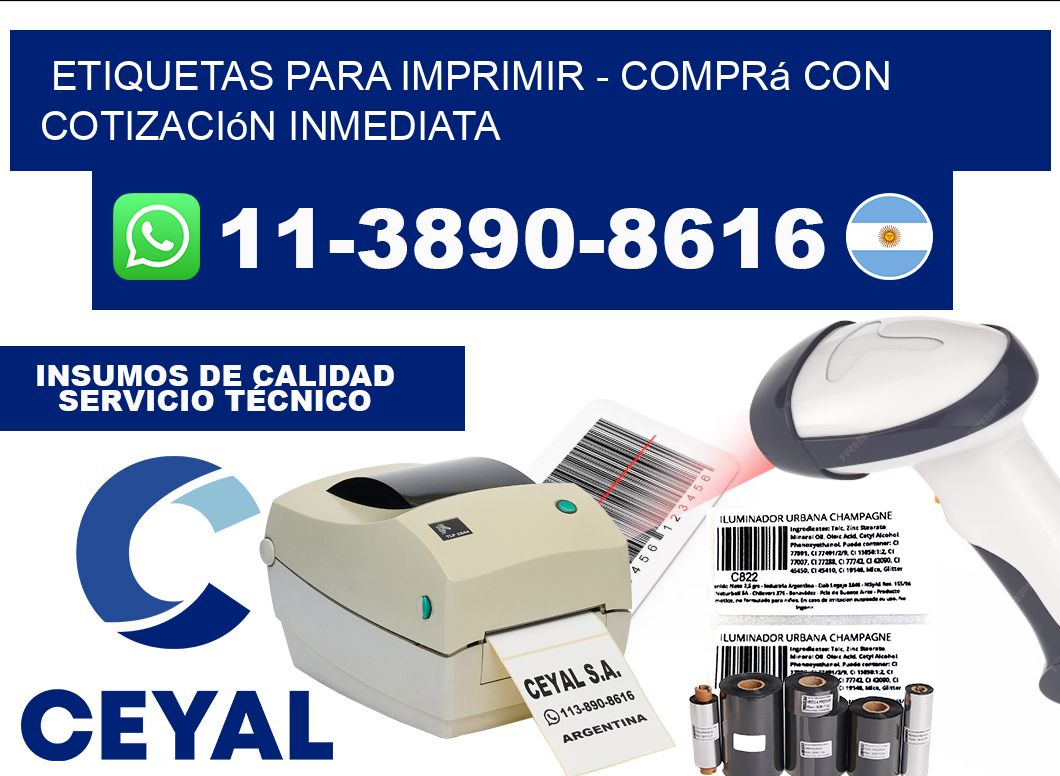ETIQUETAS PARA IMPRIMIR - Comprá con cotización inmediata