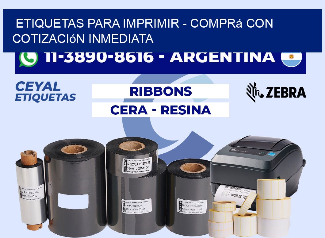 ETIQUETAS PARA IMPRIMIR - Comprá con cotización inmediata