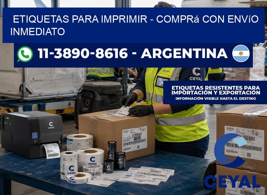 ETIQUETAS PARA IMPRIMIR - Comprá con envío inmediato